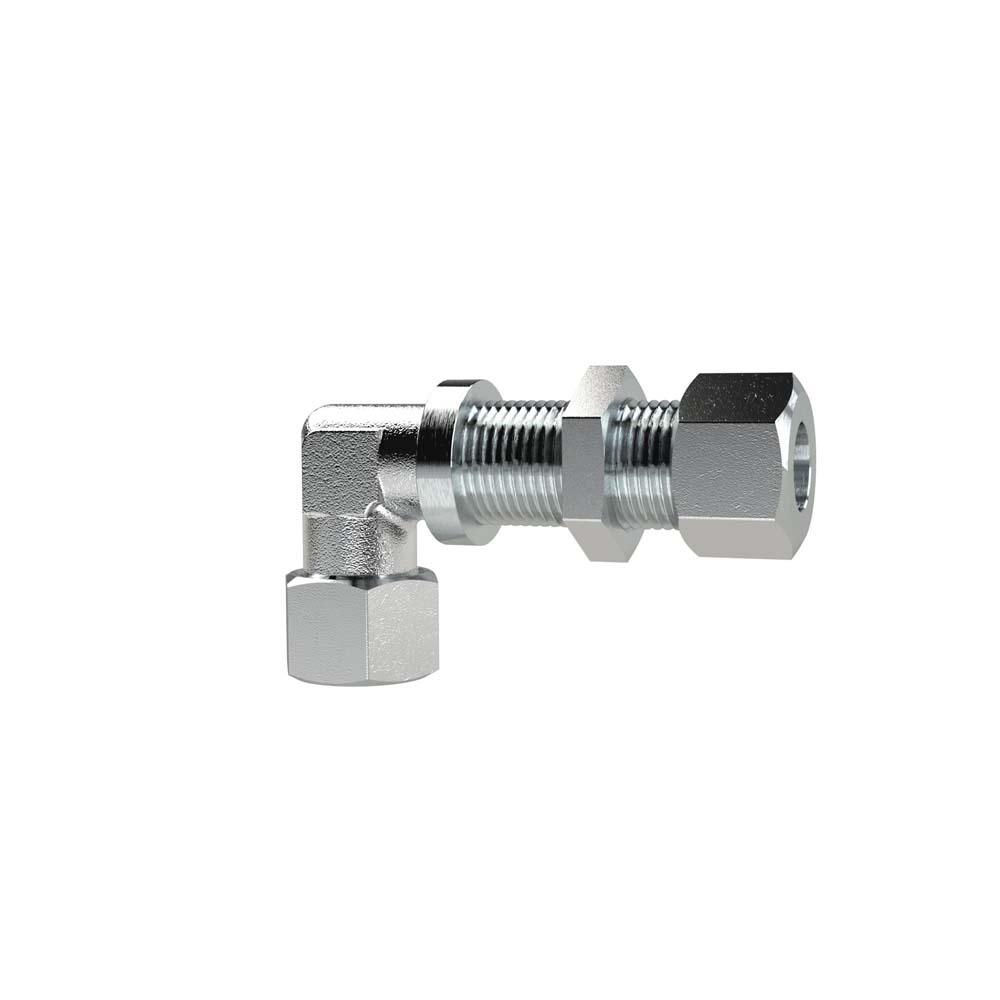 Haakse schroefverbinding - verzinkt staal - buitendiameter buis 6 mm tot 25 mm - PN 400 bar tot 630 bar