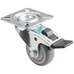 Apparaat-zwenkwiel met rem - schroefplaat - thermoplastisch wiel - wiel-&Oslash; 50 tot 100 mm - bouwhoogte 73 tot 124 mm - draagvermogen 50 tot 90 kg - prijs per stuk