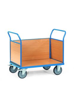 Transportvogn - med 3 vegger av tre - kapasitet 600 kg