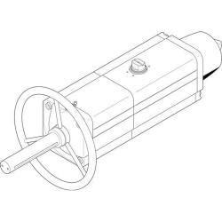 FESTO - Actuador giratorio DAPS-0960-090-RS - simple efecto - ángulo de giro 92° - conexión G 1/4 - fuerza del resorte 1 a 4 - precio por unidad