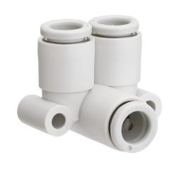 Conector acodado KQ2LU - PBT/PP - Ángulo de 90° - Ø de manguera de 4 a 12 mm - Unidad de embalaje: 5 o 10 unidades - Precio por unidad