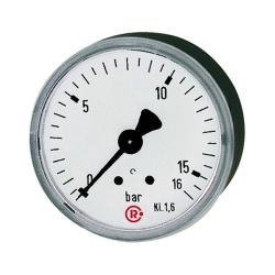 Standaardmanometer - Ø 40 tot 63 - G 1/8" of G 1/4" achteraan gecentreerd - nauwkeurigheidsklasse 1,6 of 2,5 - verschillende meetbereiken - kunststof behuizing