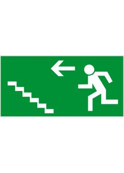 Vluchtwegbord "Trap omhoog-links" Zijlengte 10-40 cm