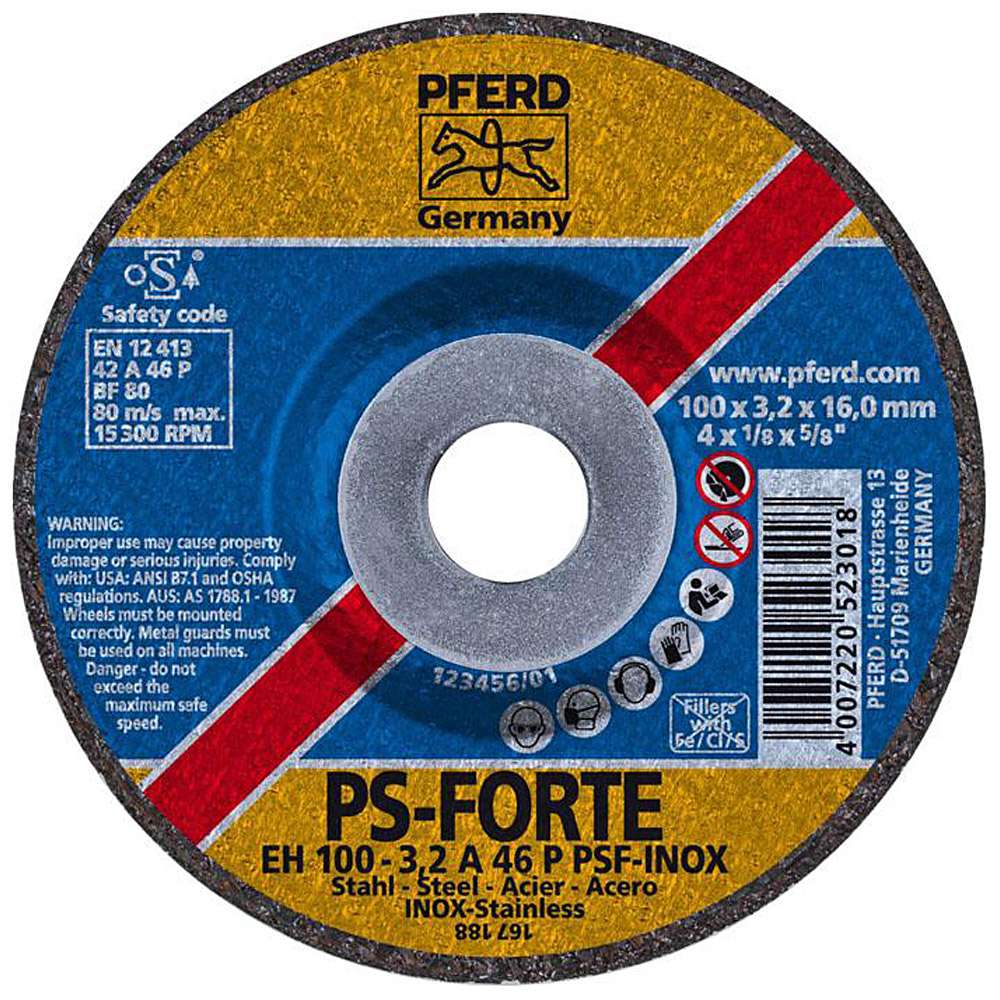 Disco de corte - PFERD - para INOX - dureza P - ejecución offset - PU 25 unidades - precio por PU