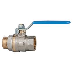 Palloventtiili - vakiomalli - nikkel&ouml;ity messinki - naaras-/uroskierre - G 1/4" - G 2" - DN 8 - 50 - PN max. 40 - 63 bar - sinisell&auml; ter&auml;svivulla - hinta per kappale