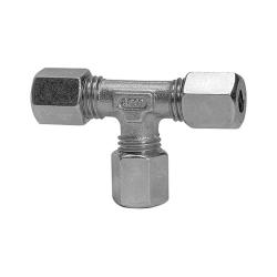 T-koppeling - verzinkt staal - buitendiameter buis 6 mm tot 28 mm - 160 bar tot 315 bar - prijs per stuk