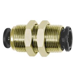 Rechte schott-steekverbinding click-clock - reducerend - vernikkeld messing - M13x1,0 tot M20x1,0 - buitendiameter slang 4/6 tot 10/12 mm - werkdruk -0,99 tot 16 bar - prijs per stuk