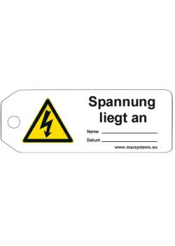 Sicherheitsschilder "Spannung liegt an" Material - Kunststoff