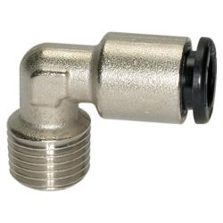 L-formad instickskoppling Click-Clock - f&ouml;rnicklad m&auml;ssing - utv&auml;ndig g&auml;nga R 1/8 till R 1/4 - slangytterdiameter 4 till 10 mm - arbetstryck -0,99 till 16 bar - pris per styck