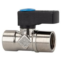 Mini-Kugelhahn - Messing vernickelt - mit Drehgriff - IG/AG - G/R 1/8 bis 1/2 - DN 6 bis 10 - PN max. 10 bar - Preis per St&uuml;ck