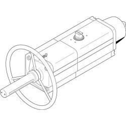 FESTO - Actuador giratorio DAPS-0480-090-RS - simple efecto - ángulo de giro 92° - conexión G 1/4 - fuerza del resorte 1 a 4 - patrón de taladros de brida F10 F12 / F14 - precio por unidad