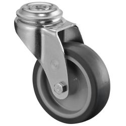 Sv&auml;nghjul med monteringsh&aring;l - termoplasthjul - hjuldiameter 75 mm - totalh&ouml;jd 103 mm - lastkapacitet 75 kg - pris per styck