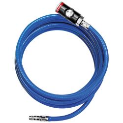 Warsztatowy wąż z miękkiego PVC - niebieski - z szybkozłączką - &Oslash; węża 11x6,3 do 19x12,7 - PN max. 12 bar - cena za sztukę