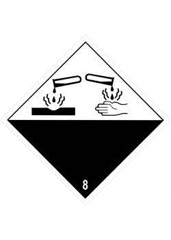 Gevaarlijke stoffen-bord "Ätzende Stoffen" - zijlengte 5-40 cm