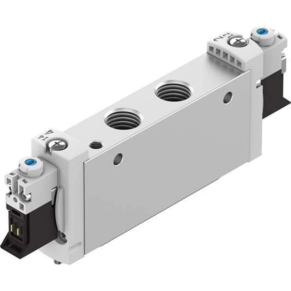FESTO - Magnetventil VUVG-L18-T32-G14-1P3 - 2x 3/2-vägsventil - Intern/extern pilotluftförsörjning - Pneumatisk/mekanisk fjäder - Inline-ventil G1/4 - Utan elektrisk anslutningsplatta - Pris per styck