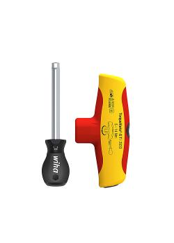 Torque screwdriver - with cross handle TorqueVario®-S T electric - variably adjustable torque limitation 5 to 14 Nm - hexagon socket 6 mm