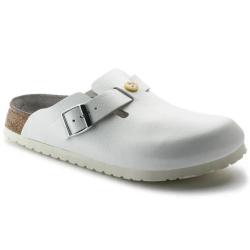 Birkenstock - Boston ESD Träsko - Naturligt Läder - Vit - Regular - Storlekar 39 till 48 - Pris per par