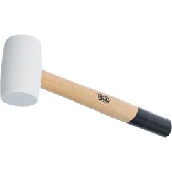 Martello di gomma - manico in legno di hickory - testa bianca - &Oslash; testa 48 mm - peso della testa 250 g