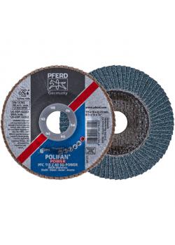 Flap-plate - PFERD POLIFAN® - for stål / rustfritt stål - POWER konisk utforming