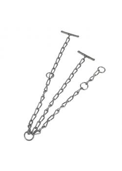 Cadena de ternera y cabra - galvanizada - simple - grosor de eslabón de 3 a 4 mm - perímetro del cuello de 40 a 80 cm