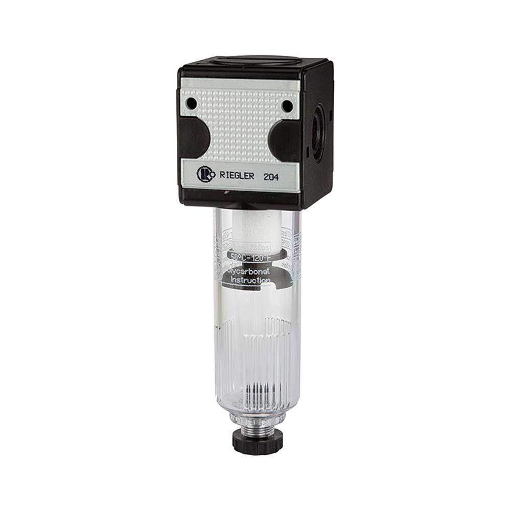 Paineilmasuodatin multifix polykarbonaattisäiliöllä - 5 µm - koko 1 - 5 - PE max 16 bar - keskilämpötila. max 60 °C - kierre G 1/4 - G1 - virtaus 2000 - 10500 l.