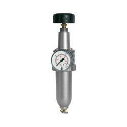 Filterregelaar "Standaard" - BG 1 of 2 - G 1/4" of G 3/8" - PE max. 25 bar - Regelbereik 0,5 - 16 bar - Handmatige afvoer - Metalen behuizing