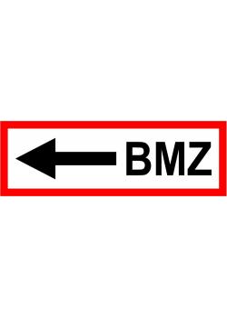 Brandschutz -  "BMZ + Richtungspfeil links" - 5x15/10x30 oder 20x60 cm