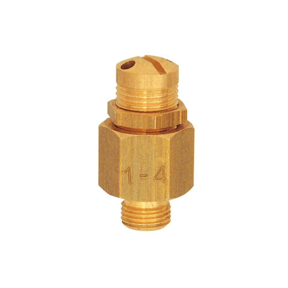 Mini-afblaasventiel - messing - niet op onderdelen getest - G 1/8" - PN 0,5 tot 60 bar - openingsdruk 0,5 tot 60 bar - prijs per stuk