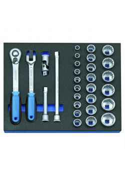 Steckschlüssel-Sortiment - Anrieb 1/2" - in Check-Tool-Modul - SW 10-36 mm -29-tlg