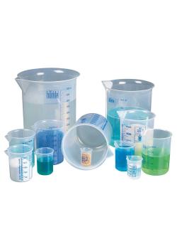 Laboratoriumbekers - Griffinbekers PP - blauwe schaalverdeling - gemäß ISO 7056 - verschillende uitvoeringen