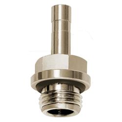 Schroefdraad-steekkoppeling click-clock - vernikkeld messing - diverse buitenschroefdraden - buitendiameter slang 3 tot 14 mm - werkdruk -0,99 tot 16 bar - prijs per stuk