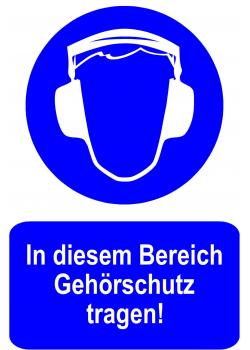 Gebotsschild - "In diesem Bereich Gehörschutz tragen" - 20x30cm/30x45cm