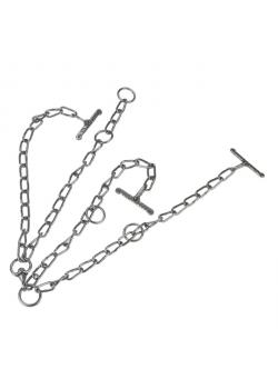 Cadena de vaca - galvanizada - doble - grosor de eslabón de 5 a 7 mm - perímetro del cuello de 100 a 120 cm