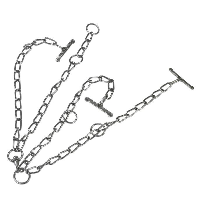 Cadena de vaca - galvanizada - doble - grosor de eslabón de 5 a 7 mm - perímetro del cuello de 100 a 120 cm