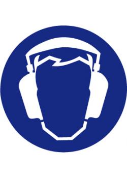 Señal obligatoria "Utilizar protección auditiva" - diámetro 5 pulgadas cm