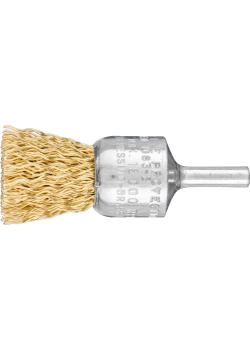 Szczotka szczotkowa PFERD PBU z trzonkiem - drut mosiężny - niezwiązana - zewn. Ø 10 do 20 mm - materiał do przycinania - ø 0,30 i 0,50 mm - opakowanie 10 szt. - cena za opakowanie