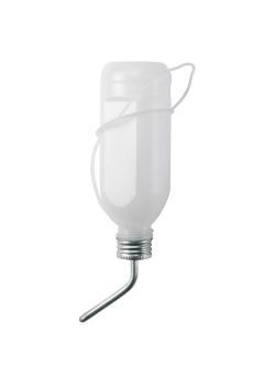 Gourde pour lapins - plastique ou verre - avec tube en aluminium - 500 ml - prix par pièce