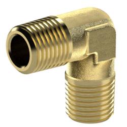 Angle fitting &ndash; bright brass &ndash; R external thread &ndash; SW 10 to 30 &ndash; PN max. 60 bar &ndash; price per piece