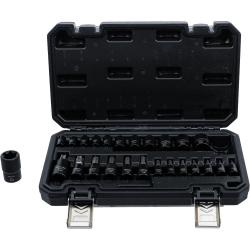 Jeu d'embouts / douilles - Emmanchement &agrave; carr&eacute; creux - Profil en E / profil en T (pour Torx) - 25 pi&egrave;ces