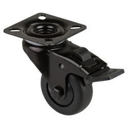 Apparaat-zwenkwiel met totale rem - schroefplaat - thermoplastisch wiel - wiel-&Oslash; 50 mm - bouwhoogte 73 mm - draagvermogen 50 kg - prijs per stuk