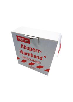Afzetlint - 80 mm x 500 m - rood/wit - afrolkarton