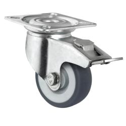 CASCOO Apparate-Lenkrolle mit Totalfeststeller - Serie P2T2 - Thermoplastrad - Rad-&Oslash; 50 bis 125 mm - Bauh&ouml;he 70 bis 160 mm - Tragkraft 50 bis 100 kg - Preis per St&uuml;ck