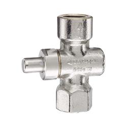 Manometer-drukknopkraan - messing vernikkeld - G 1/2" - druk max. 25 bar / max. 4 bar (DVGW-goedkeuring)