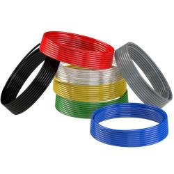 Polyuretanslang - silverf&auml;rgad - ytterdiameter 4 till 12 mm - v&auml;ggtjocklek 1 till 1,5 mm - PN 7 till 16 bar - l&auml;ngd 25 m - pris per rulle