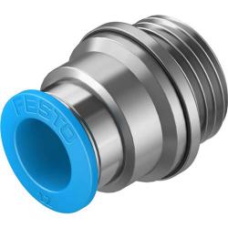 FESTO - QS - Racor rápido roscado - Latón niquelado - Macho con hexágono interior - Anchura nominal 2,6 a 8,4 mm - PU 1 pulgada - Precio por unidad de embalaje
