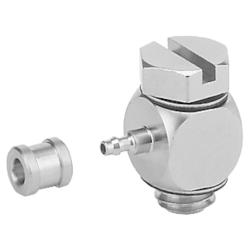 Rechte schroefverbinding met slangstuk M-AU - miniatuur - messing - buitendiameter slang 2 mm - schroefdraad M3 of M5 - VE 10 stuks - prijs per stuk