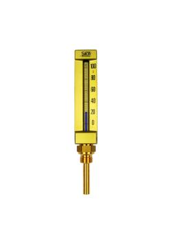 Machinethermometer HBZ - messing - aansluitschroefdraad 1/2" - recht - dompeldiepte 100 mm