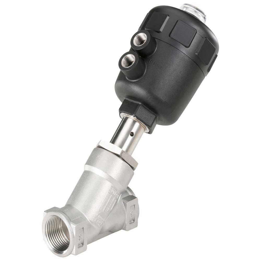 Schuine zittingklep - type 2000 - roodgietijzer of roestvrij staal - pneumatisch bediend - IG G 1/2" tot G 2 1/2" - DN 15 tot 50 mm