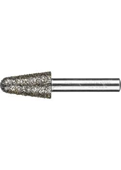 PFERD diamantslijpstift voor grijs en sferoïdaal gietijzer - kegelvorm KEL - korrelgrootte D 852 - buiten-ø 12 tot 24 mm - schacht-ø 6 en 8 mm