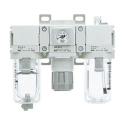 Unidad de mantenimiento modular filtro + regulador + lubricador AC-D - tamaño 20 a 60 - conexión G 1/8 a G 1 - con o sin manómetro - precio por unidad